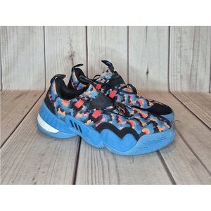 Adidas Men's Size 11.5 Trae Young 1 Pixel Basketball Sneakers Black Sky Blue '21
